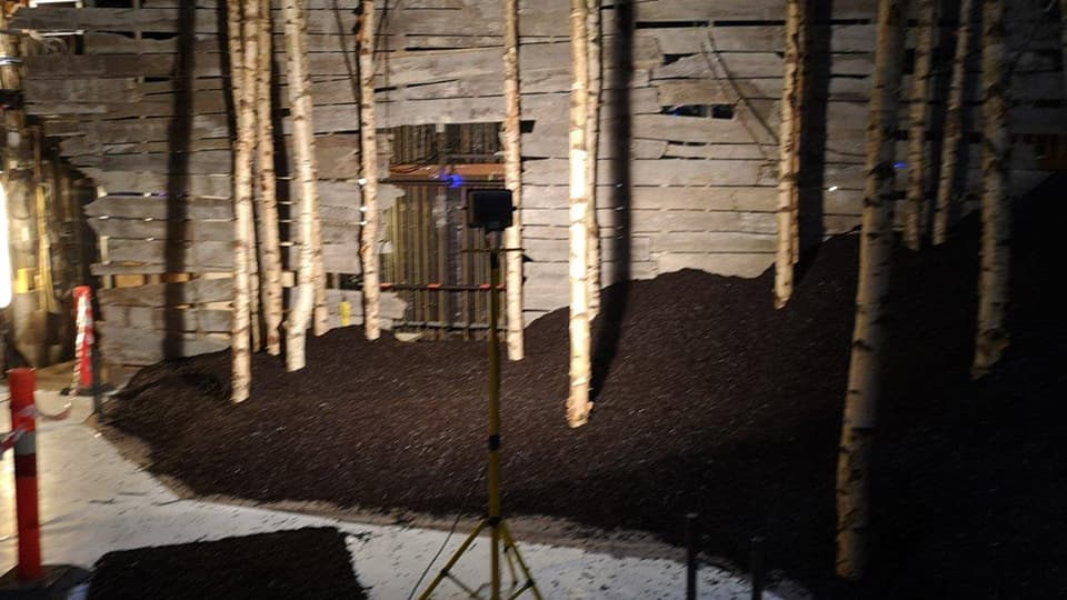 Færdigt resultat af gummiflis på Det Ny Teater