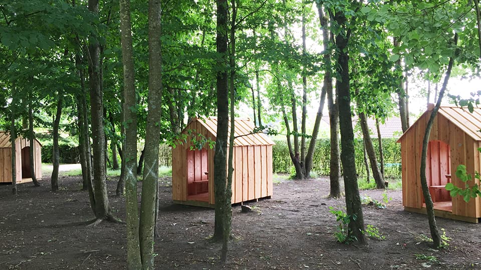 Overblik over legehuse på Søndermarkskolen