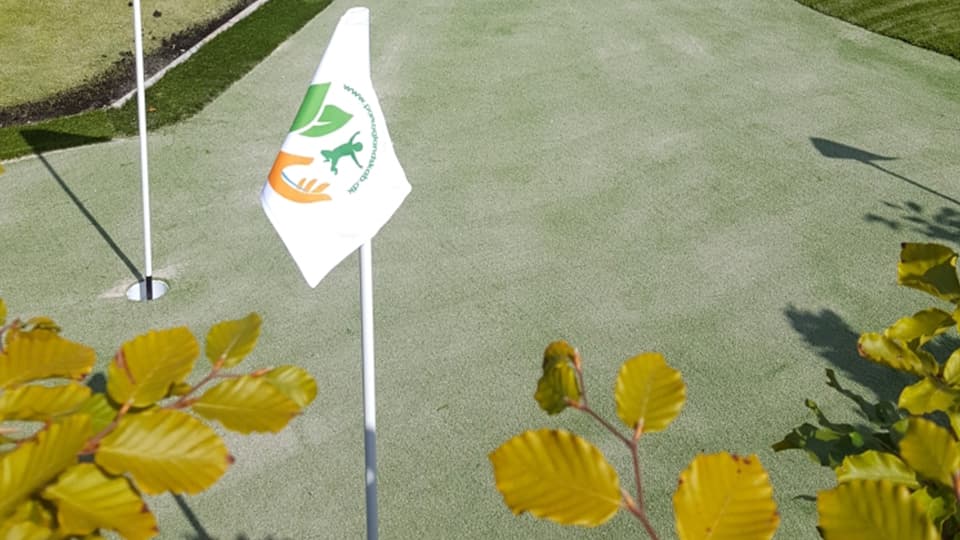 Putting green set fra siden